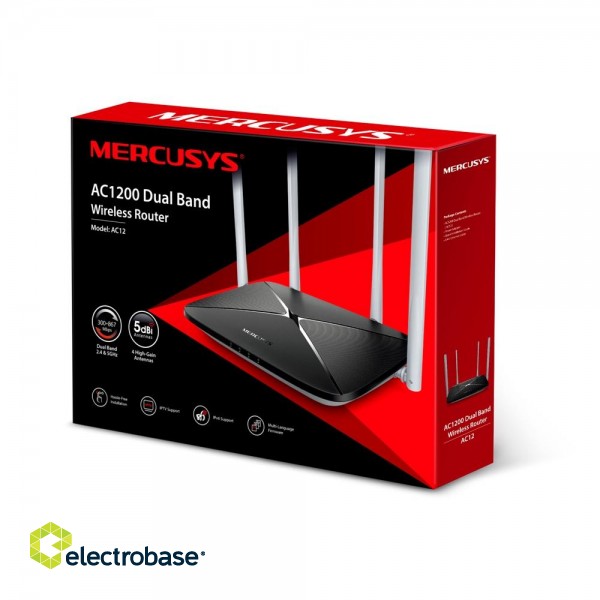 AC1200 Dual Band Wireless Router | AC12 | 802.11ac | 300+867 Mbit/s | 10/100 Mbit/s | Ethernet LAN (RJ-45) ports 3 | Mesh Support No | MU-MiMO No | No mobile broadband | Antenna type 4xFixed | No image 5