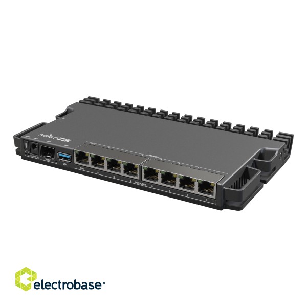 RouterBOARD | RB5009UPr+S+IN | No Wi-Fi | 10/100 Mbps (RJ-45) ports quantity | 10/100/1000 Mbit/s | Ethernet LAN (RJ-45) ports 7 | Mesh Support No | MU-MiMO No | No mobile broadband image 3