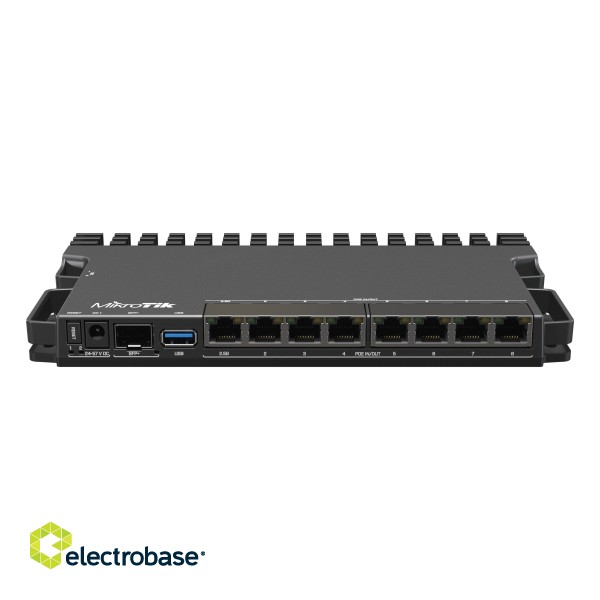 RouterBOARD | RB5009UPr+S+IN | No Wi-Fi | 10/100 Mbps (RJ-45) ports quantity | 10/100/1000 Mbit/s | Ethernet LAN (RJ-45) ports 7 | Mesh Support No | MU-MiMO No | No mobile broadband image 4