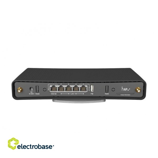 Wireless Router | HAP AC3 | 802.11ac | 300+867  Mbit/s | 10/100/1000 Mbit/s | Ethernet LAN (RJ-45) ports 5 | Mesh Support No | MU-MiMO No | No mobile broadband | Antenna type 2xExternal | 1 × USB-A image 2