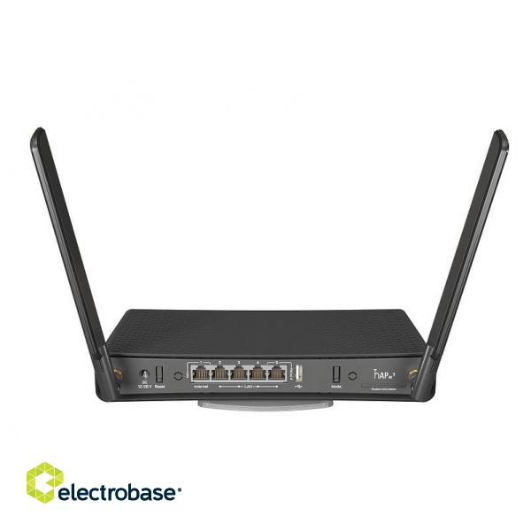 Wireless Router | HAP AC3 | 802.11ac | 300+867  Mbit/s | 10/100/1000 Mbit/s | Ethernet LAN (RJ-45) ports 5 | Mesh Support No | MU-MiMO No | No mobile broadband | Antenna type 2xExternal | 1 × USB-A image 7