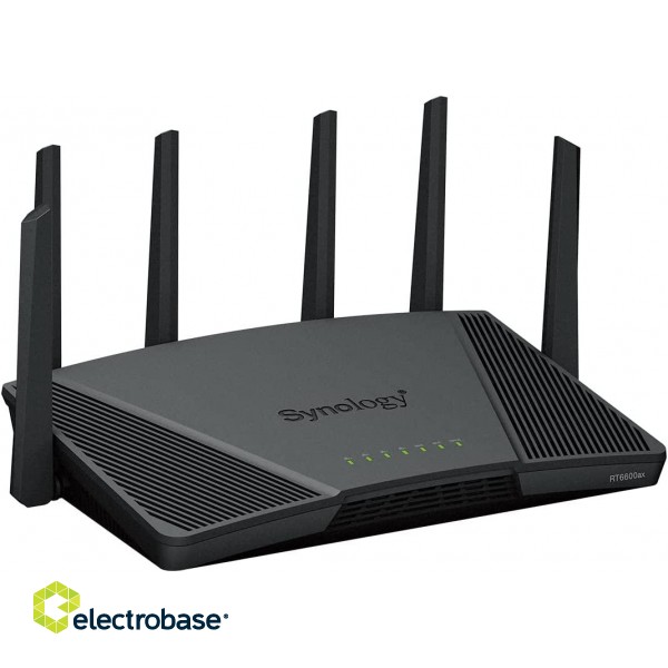 Synology RT6600ax Ultra-fast and Secure Wireless Router for Homes | Ultra-fast and Secure Wireless Router for Homes | RT6600ax | 802.11ax | 4800  Mbit/s | Ethernet LAN (RJ-45) ports 5 | Mesh Support No | MU-MiMO Yes | No mobile broadband |  image 3