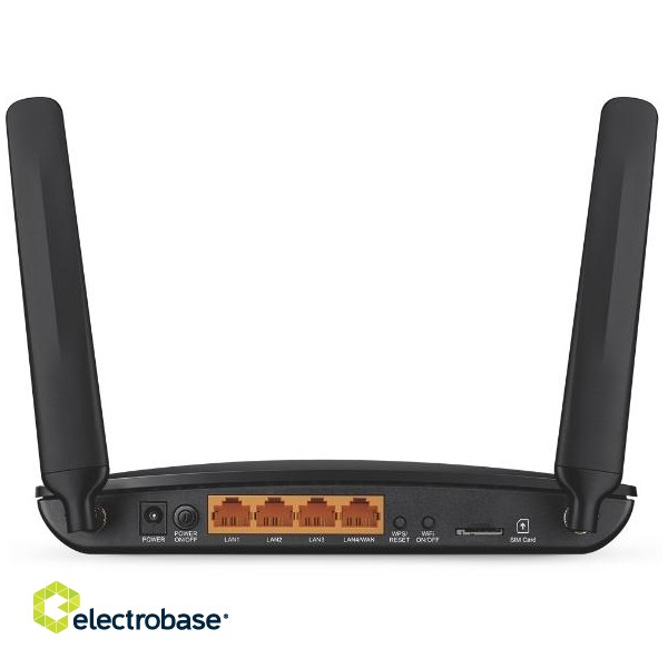 4G LTE Router | Archer MR200 | 802.11ac | 300+433 Mbit/s | 10/100 Mbit/s | Ethernet LAN (RJ-45) ports 3 | Mesh Support No | MU-MiMO No | 4G | Antenna type 2xDetachable antennas image 4