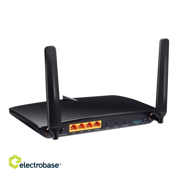 4G+ LTE Router | Archer MR600 | 802.11ac | 300+867 Mbit/s | 10/100/1000 Mbit/s | Ethernet LAN (RJ-45) ports 3 | Mesh Support No | MU-MiMO No | 4G | Antenna type 2xDetachable image 6
