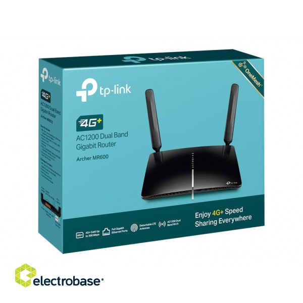 4G+ LTE Router | Archer MR600 | 802.11ac | 300+867 Mbit/s | 10/100/1000 Mbit/s | Ethernet LAN (RJ-45) ports 3 | Mesh Support No | MU-MiMO No | 4G | Antenna type 2xDetachable image 10