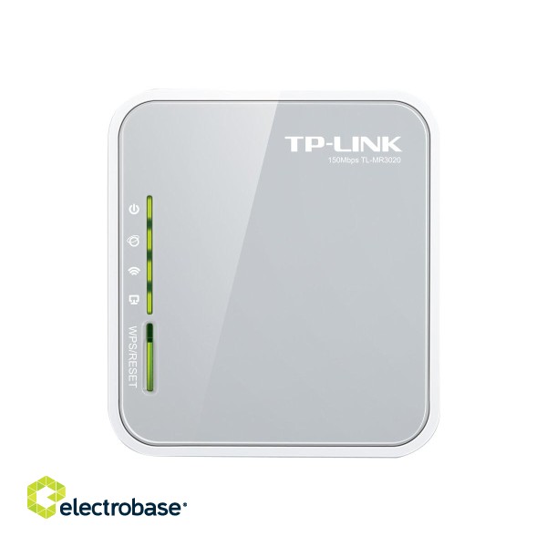 4G LTE Router | TL-MR3020 | 802.11n | 300 Mbit/s | 10/100 Mbit/s | Ethernet LAN (RJ-45) ports 3 | Mesh Support No | MU-MiMO No | No mobile broadband | Antenna type 2xDetachable antennas фото 6
