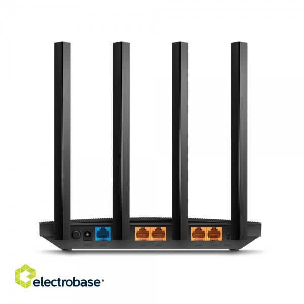 Router | Archer C6 | 802.11ac | 300+867 Mbit/s | 10/100/1000 Mbit/s | Ethernet LAN (RJ-45) ports 4 | Mesh Support No | MU-MiMO Yes | No mobile broadband | Antenna type 4xExternal | No image 5