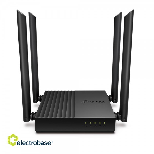 AC1200 Wireless MU-MIMO Wi-Fi Router | Archer C64 | 802.11ac | 867+400 Mbit/s | Ethernet LAN (RJ-45) ports 4 | Mesh Support No | MU-MiMO Yes | No mobile broadband | Antenna type 4 x Fixed paveikslėlis 1