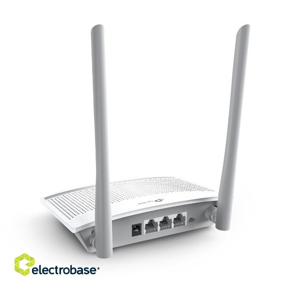 Router | TL-WR820N | 802.11n | 300 Mbit/s | 10/100 Mbit/s | Ethernet LAN (RJ-45) ports 2 | Mesh Support No | MU-MiMO Yes | No mobile broadband | Antenna type External image 3