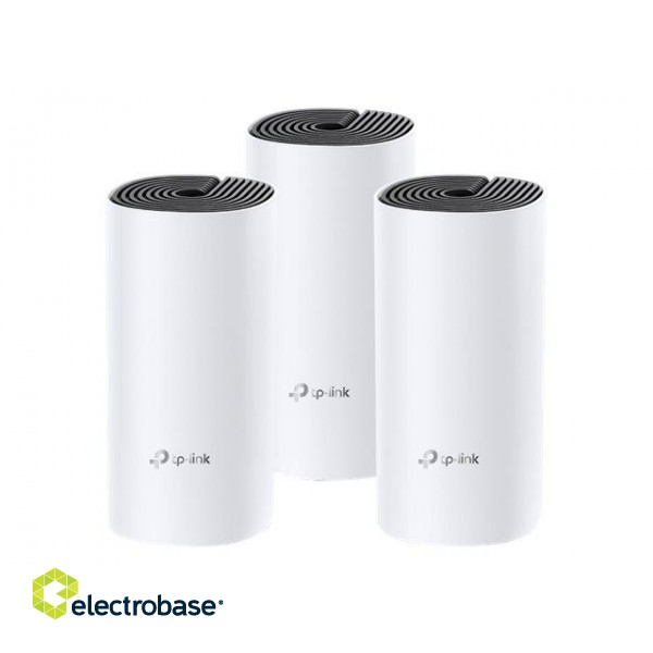 Whole Home Mesh WiFi System | Deco M4 (3-Pack) | 802.11ac | 300+867 Mbit/s | 10/100/1000 Mbit/s | Ethernet LAN (RJ-45) ports 2 | Mesh Support Yes | MU-MiMO Yes | No mobile broadband | Antenna type 2xInternal | No image 4