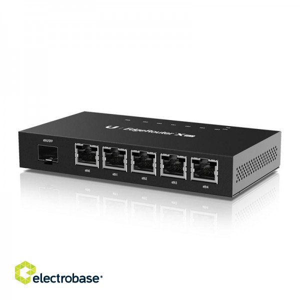EdgeRouter | ER-X-SFP | No Wi-Fi | 10/100/1000 Mbit/s | Ethernet LAN (RJ-45) ports 5 | Mesh Support No | MU-MiMO No | No mobile broadband image 1