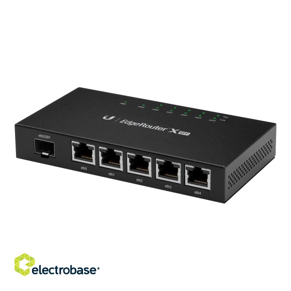 EdgeRouter | ER-X-SFP | No Wi-Fi | 10/100/1000 Mbit/s | Ethernet LAN (RJ-45) ports 5 | Mesh Support No | MU-MiMO No | No mobile broadband image 2