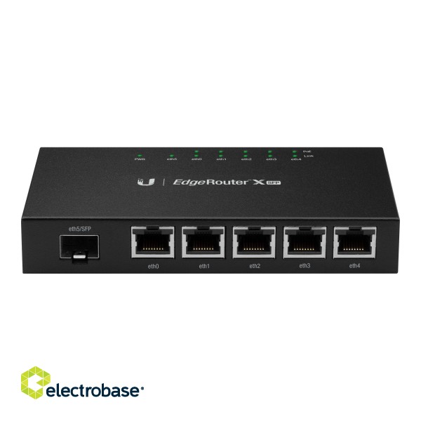 EdgeRouter | ER-X-SFP | No Wi-Fi | 10/100/1000 Mbit/s | Ethernet LAN (RJ-45) ports 5 | Mesh Support No | MU-MiMO No | No mobile broadband image 3