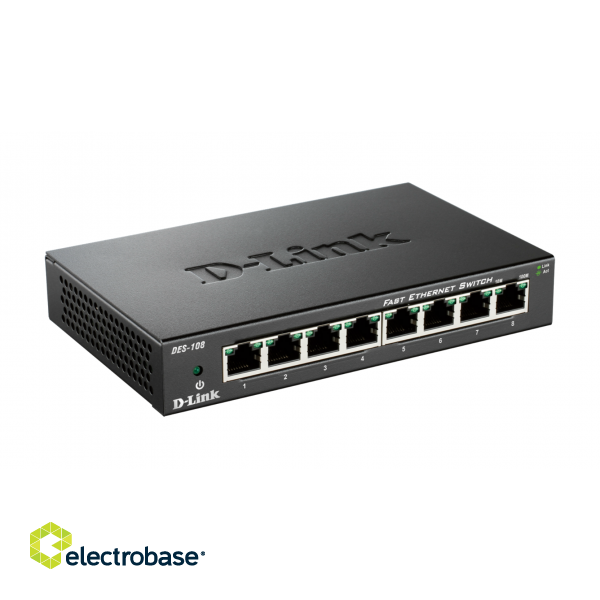 D-Link | Ethernet Switch | DES-108/E | Unmanaged | Desktop | 10/100 Mbps (RJ-45) ports quantity 8 | 60 month(s) image 4