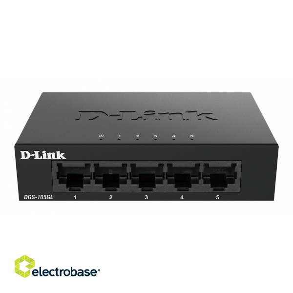 D-Link | Ethernet Switch | DGS-105GL/E | Unmanaged | Desktop | 1 Gbps (RJ-45) ports quantity 5 | 60 month(s) image 1