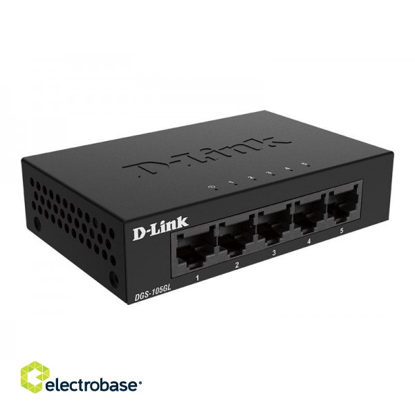 D-Link | Ethernet Switch | DGS-105GL/E | Unmanaged | Desktop | 1 Gbps (RJ-45) ports quantity 5 | 60 month(s) image 6