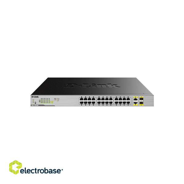 D-Link | Switch | DGS-1026MP | Unmanaged | Rack mountable | 1 Gbps (RJ-45) ports quantity 24 | SFP ports quantity 2 | PoE/Poe+ ports quantity 24 | Power supply type Single | 24 month(s) image 1