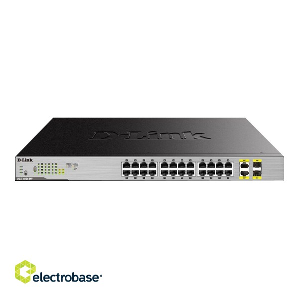D-Link | Switch | DGS-1026MP | Unmanaged | Rack mountable | 1 Gbps (RJ-45) ports quantity 24 | SFP ports quantity 2 | PoE/Poe+ ports quantity 24 | Power supply type Single | 24 month(s) image 2