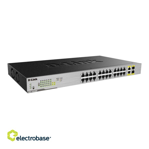 D-Link | Switch | DGS-1026MP | Unmanaged | Rack mountable | 1 Gbps (RJ-45) ports quantity 24 | SFP ports quantity 2 | PoE/Poe+ ports quantity 24 | Power supply type Single | 24 month(s) image 5