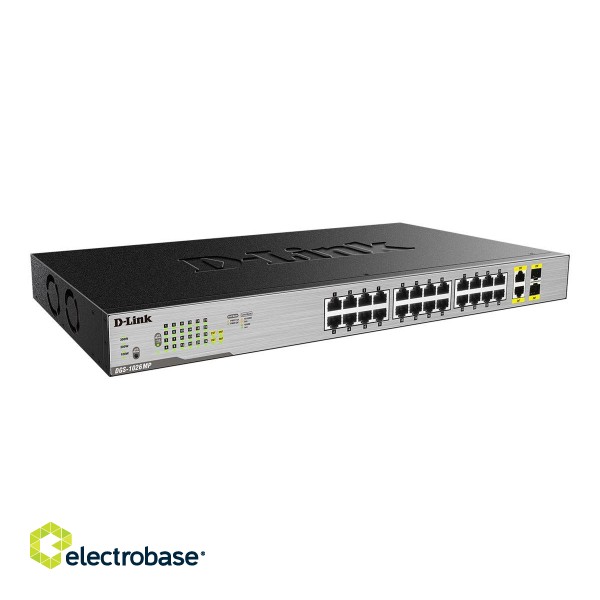 D-Link | Switch | DGS-1026MP | Unmanaged | Rack mountable | 1 Gbps (RJ-45) ports quantity 24 | SFP ports quantity 2 | PoE/Poe+ ports quantity 24 | Power supply type Single | 24 month(s) image 6