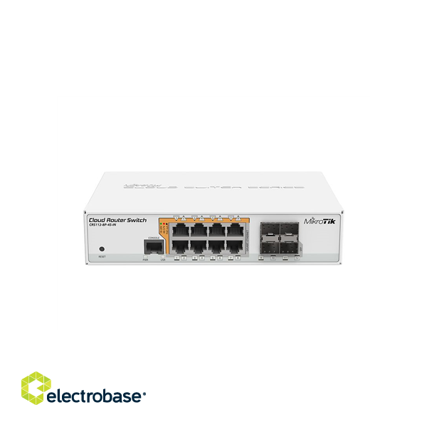 MikroTik | Cloud Router Switch CRS112-8P-4S-IN | Web managed | Desktop | 1 Gbps (RJ-45) ports quantity 8 | SFP ports quantity 4 | 12 month(s) image 1