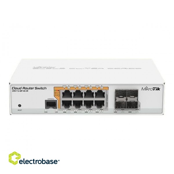 MikroTik | Cloud Router Switch CRS112-8P-4S-IN | Web managed | Desktop | Gigabit Ethernet (copper) ports quantity 8 | SFP ports quantity 4 | 12 month(s) image 2