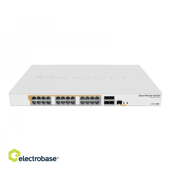 MikroTik | CRS328-24P-4S+RM Gigabit Ethernet POE/POE+ router/switch | Managed L3 | Rackmountable | 1 Gbps (RJ-45) ports quantity 24x 1GbE | SFP+ ports quantity 4x SFP+ | PoE/Poe+ ports quantity 24 | Power supply type Single | 12 month(s) image 2
