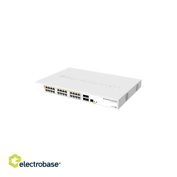 MikroTik | CRS328-24P-4S+RM Gigabit Ethernet POE/POE+ router/switch | Managed L3 | Rackmountable | 1 Gbps (RJ-45) ports quantity 24x 1GbE | SFP+ ports quantity 4x SFP+ | PoE/Poe+ ports quantity 24 | Power supply type Single | 12 month(s) image 3