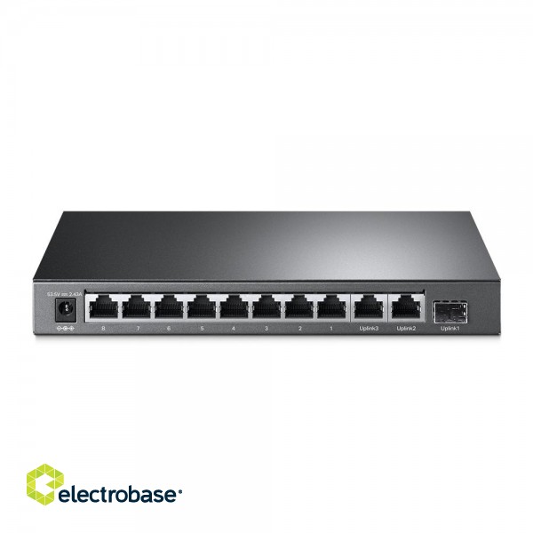 TP-LINK | 10-Port Gigabit Easy Smart Switch with 8-Port PoE+ | TL-SG1210MP | Unmanaged | Desktop | Power supply type External | 60 month(s) фото 5