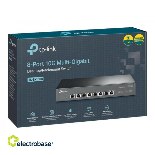 TP-LINK | 8-Port 10G Switch | TL-SX1008 | Unmanaged | Desktop/Rackmountable | Power supply type External image 9