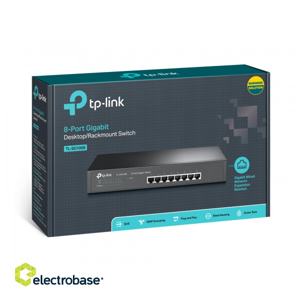 TP-LINK | 8-Port Gigabit Switch | TL-SG1008 | Unmanaged | Desktop/Rackmountable image 3