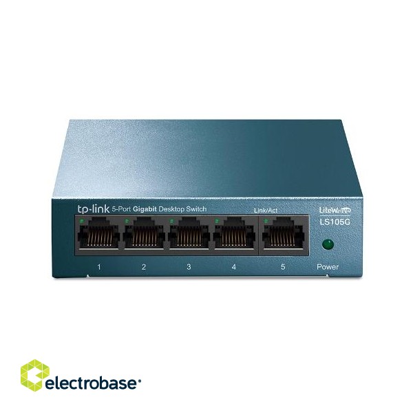 TP-LINK | Desktop Network Switch | LS105G | Unmanaged | Desktop | 1 Gbps (RJ-45) ports quantity | SFP ports quantity | PoE ports quantity | PoE+ ports quantity | Power supply type External | month(s) image 1