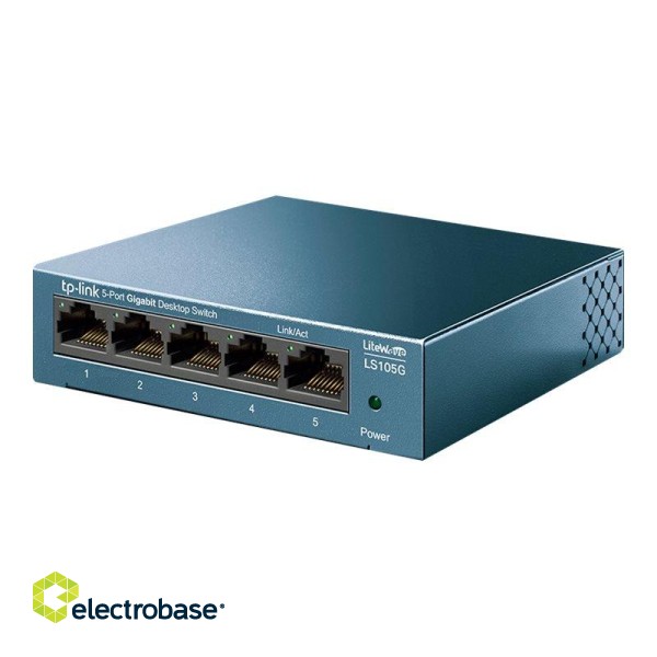 TP-LINK | Desktop Network Switch | LS105G | Unmanaged | Desktop | 1 Gbps (RJ-45) ports quantity | SFP ports quantity | PoE ports quantity | PoE+ ports quantity | Power supply type External | month(s) image 2