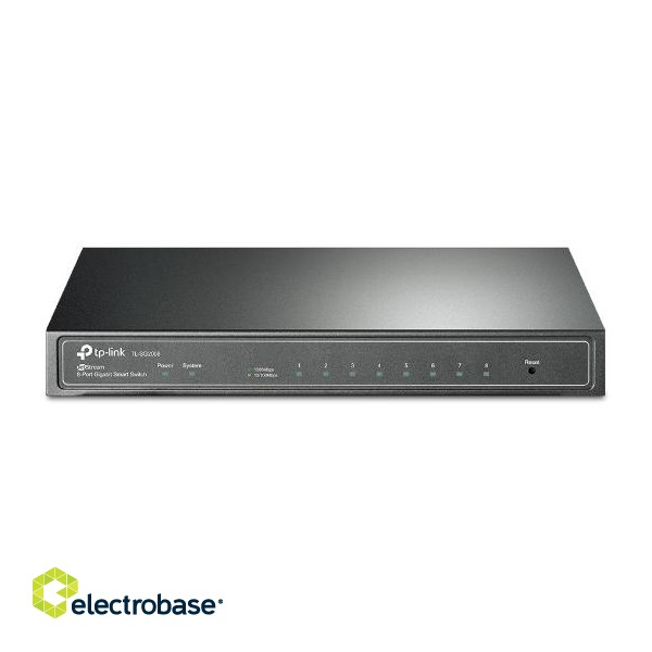 TP-LINK | JetStream 8-Port Gigabit Smart Switch | TL-SG2008P | Web Managed | Desktop | 1 Gbps (RJ-45) ports quantity | SFP ports quantity | PoE ports quantity | PoE+ ports quantity 4 | Power supply type External | month(s) image 1