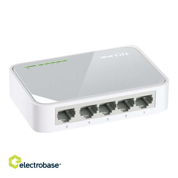 TP-LINK | Switch | TL-SF1005D | Unmanaged | Desktop | 10/100 Mbps (RJ-45) ports quantity 5 | Power supply type External | 36 month(s) фото 6