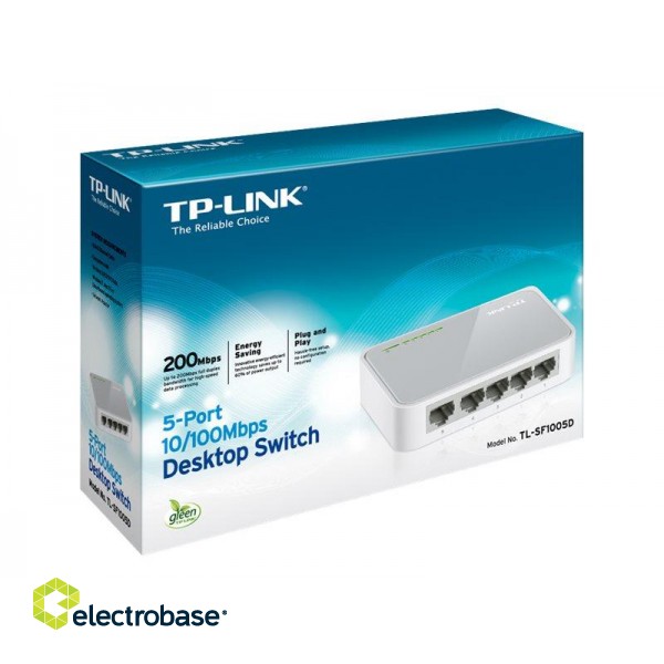 TP-LINK | Switch | TL-SF1005D | Unmanaged | Desktop | 10/100 Mbps (RJ-45) ports quantity 5 | Power supply type External | 36 month(s) фото 7