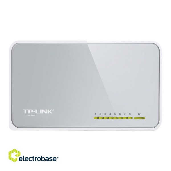 TP-LINK | Switch | TL-SF1008D | Unmanaged | Desktop | 10/100 Mbps (RJ-45) ports quantity 8 | Power supply type External | 36 month(s) фото 5