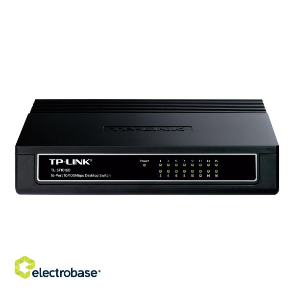 TP-LINK | Switch | TL-SF1016D | Desktop | 10/100 Mbps (RJ-45) ports quantity 16 | Power supply type External image 4