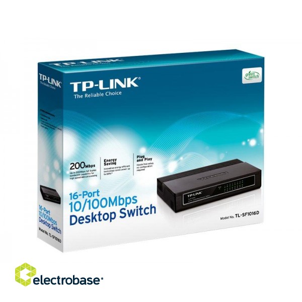 TP-LINK | Switch | TL-SF1016D | Desktop | 10/100 Mbps (RJ-45) ports quantity 16 | Power supply type External image 8