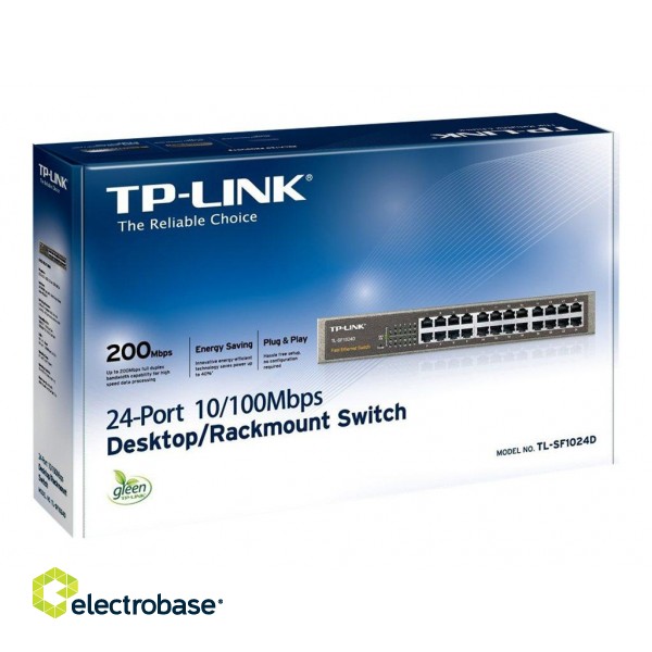 TP-LINK | Switch | TL-SF1024D | Unmanaged | Desktop/Rackmountable | 10/100 Mbps (RJ-45) ports quantity 24 | Power supply type External image 6