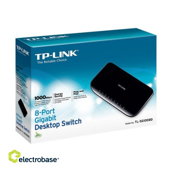 TP-LINK | Switch | TL-SG1008D | Unmanaged | Desktop | 1 Gbps (RJ-45) ports quantity 8 | Power supply type External | 36 month(s) image 8