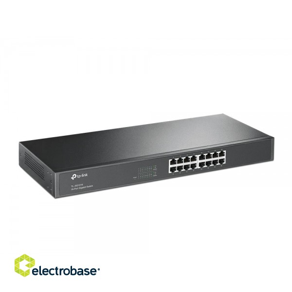 TP-LINK | Switch | TL-SG1016 | Unmanaged | Rackmountable | 1 Gbps (RJ-45) ports quantity 16 | 60 month(s) фото 1