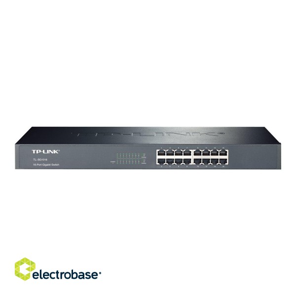 TP-LINK | Switch | TL-SG1016 | Unmanaged | Rackmountable | 1 Gbps (RJ-45) ports quantity 16 | 60 month(s) фото 3