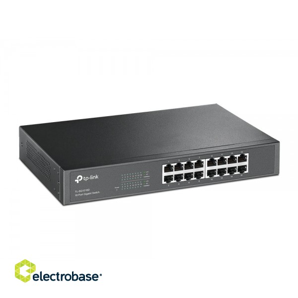 TP-LINK | Switch | TL-SG1016D | Unmanaged | Desktop/Rackmountable | Power supply type External фото 3