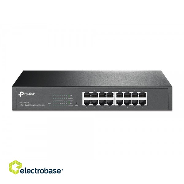 TP-LINK | Switch | TL-SG1016DE | Web Managed | Rackmountable | 1 Gbps (RJ-45) ports quantity 16 | 36 month(s) фото 1