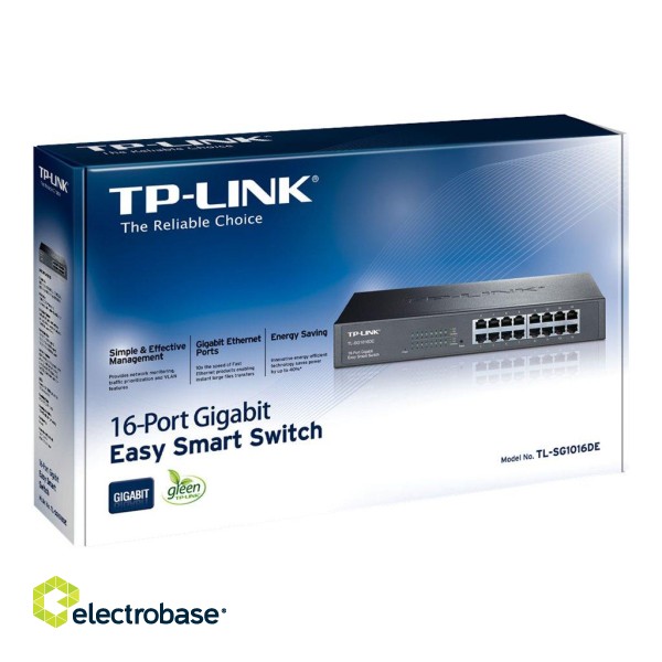 TP-LINK | Switch | TL-SG1016DE | Web Managed | Rackmountable | 1 Gbps (RJ-45) ports quantity 16 | 36 month(s) фото 5