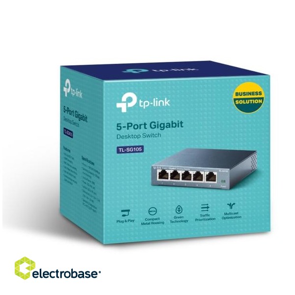TP-LINK | Switch | TL-SG105 | Unmanaged | Desktop | 1 Gbps (RJ-45) ports quantity 5 | Power supply type External | 24 month(s) image 5