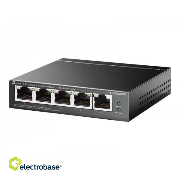 TP-LINK | Switch | TL-SG105PE | Unmanaged | Desktop | PoE+ ports quantity 4 | Power supply type External image 2