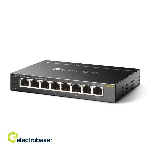 TP-LINK | Switch | TL-SG108E | Web managed | Wall mountable | 1 Gbps (RJ-45) ports quantity 8 | Power supply type External | 36 month(s) image 4