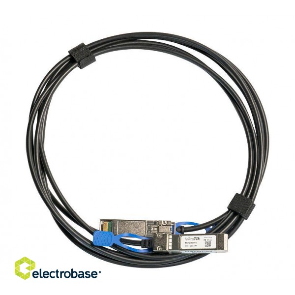 MikroTik | 25GBase Direct Attach Cable | XS+DA0001 | SFP/SFP+/SFP28 | Maximum transfer distance 1 m | Supports SFP 1G/SFP+ 10G/25G SFP28 image 1